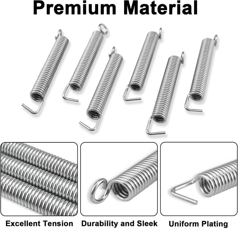 MARRTEUM 6 Pcs Electric Guitar Tremolo Bridge Springs, Noiseless Metal Guitar Bridge Instruments Accessories Replacement Parts for FR Fender Strat ST Stratocaster (Silver) - Image 3